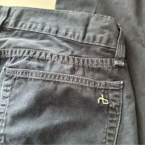 Rag & Bone standard issue fit 2 distressed Navy men’s button fly pants size 34 - Picture 9 of 11